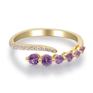 Naini 925 Sterling Silver Round-Cut Pink Sapphire Ring