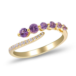 Naini 925 Sterling Silver Round-Cut Pink Sapphire Ring