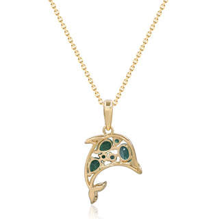 Amelie 14K Yellow Gold Oval-Cut Natural Zambian Emerald Pendant
