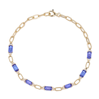 Ruth 14K Yellow Gold Emerald-Cut Tanzanite Bracelet