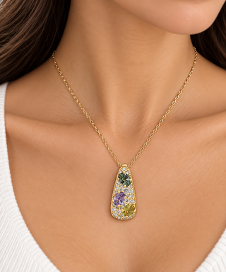 Aleah 14K Yellow Gold Oval-Cut Fancy Sapphire Pendant
