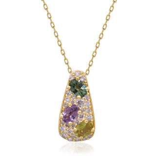 Aleah 14K Yellow Gold Oval-Cut Fancy Sapphire Pendant