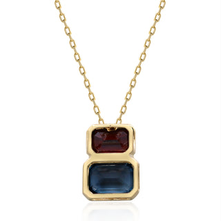 Valerie 14K Yellow Gold Emerald-Cut Brazilian London Blue Topaz Pendant