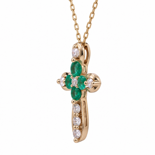 Amelie 14K Yellow Gold Round-Cut Zambian Emerald Pendant