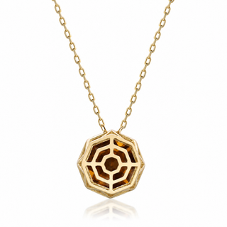 Valerie 10K Yellow Gold Round-Cut Whisky Quartz Pendant