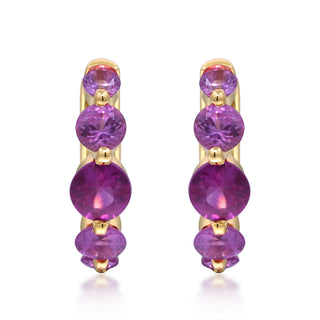 Abby 10K Yellow Gold Round-Cut Pink Sapphire Earrings