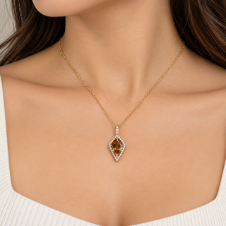 Valerie 10K Yellow Gold Pear-Cut Citrine Pendant