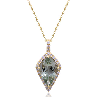 Valerie 10K Yellow Gold Pear-Cut Green Amethyst Pendant