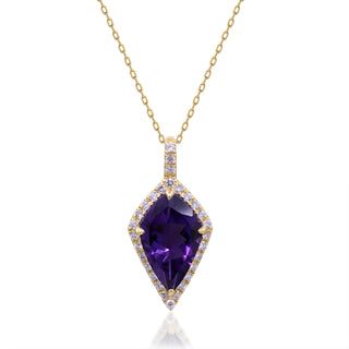 Valerie 10K Yellow Gold Pear-Cut Amethyst Pendant