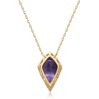Valerie 10K Yellow Gold Pear-Cut Pink Amethyst Pendant