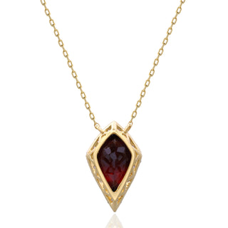 Valerie 10K Yellow Gold Pear-Cut Rodholite Garnet Pendant