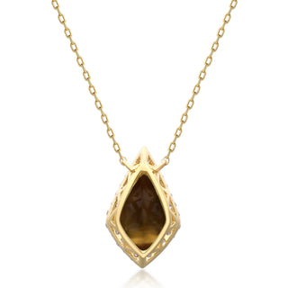 Valerie 10K Yellow Gold Pear-Cut Cognac Quartz Pendant