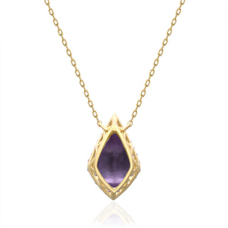 Valerie 10K Yellow Gold Pear-Cut Pink Amethyst Pendant