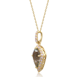 Valerie 10K Yellow Gold Pear-Cut Green Amethyst Pendant