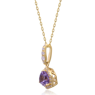 Abby 10K Yellow Gold Trillion-Cut Pink Amethyst Pendant