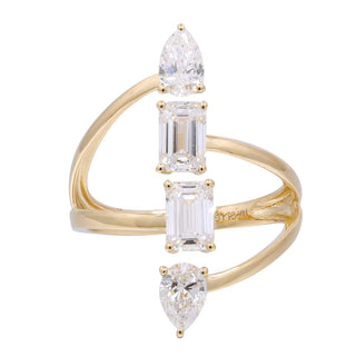 14K Yellow Gold Emerald-Cut LAB Grown Diamond Ring