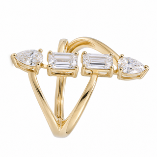 14K Yellow Gold Emerald-Cut LAB Grown Diamond Ring