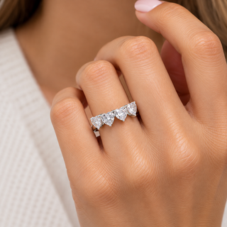 Ruth 14K White Gold Heart-Cut LAB Grown Diamond Rings