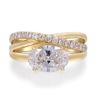 14K Yellow Gold Oval-Cut LAB Grown Diamond Ring
