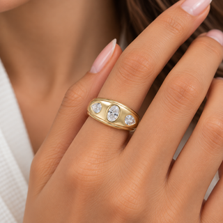 14K Yellow Gold Oval-Cut LAB Grown Diamond Ring