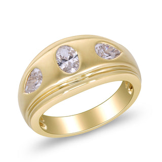 14K Yellow Gold Oval-Cut LAB Grown Diamond Ring