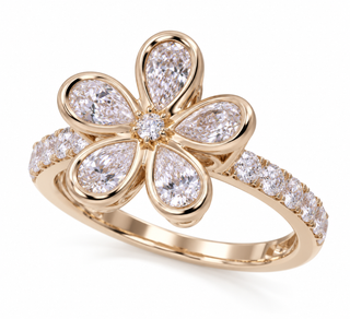Ruth 14K Yellow Gold Round-Cut LAB Grown Diamond Rings