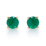 Haven 10K Yellow Gold Round-Cut Emerald Earring