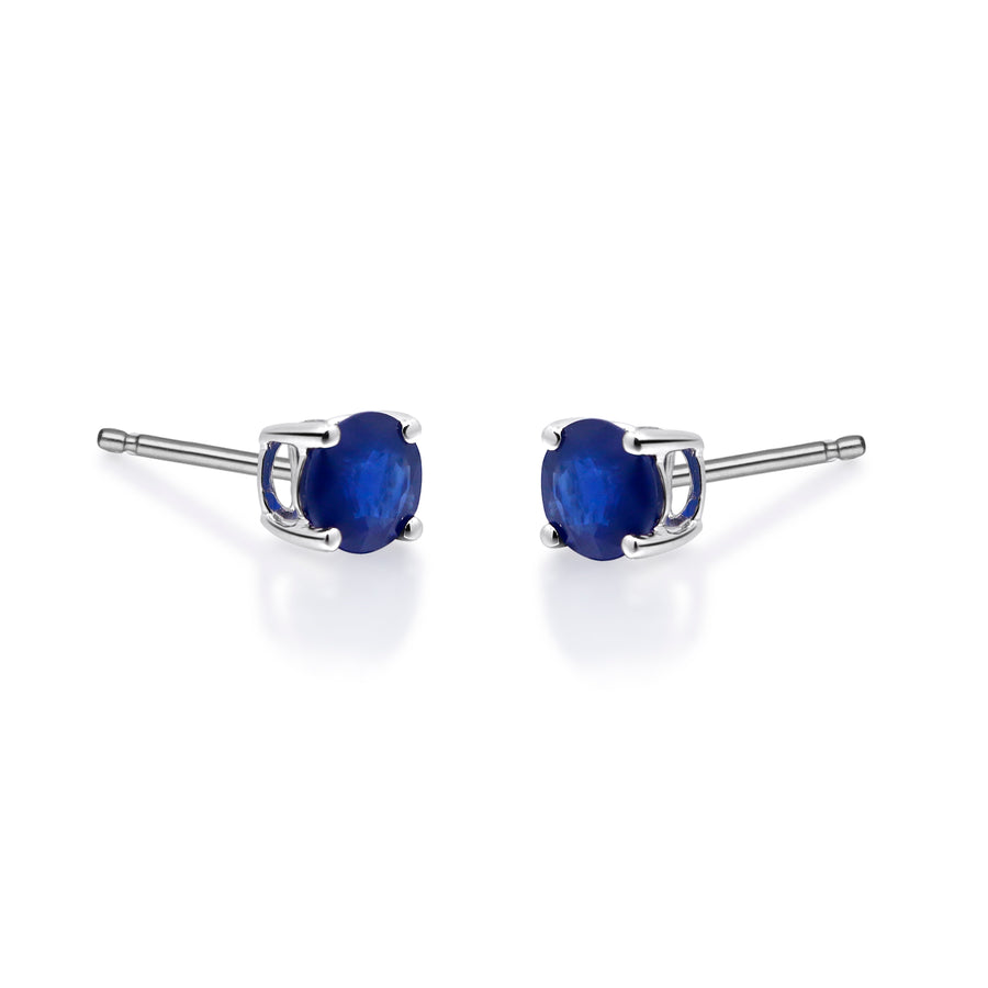 Willow 14K White Gold Round-Cut Ceylon Blue Sapphire Earrings