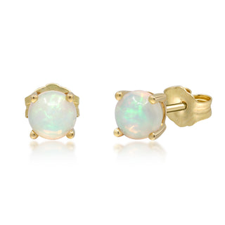 Emily 10K Yellow Gold Round-Cut African Opal Earrings