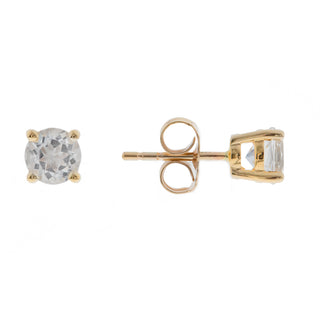 Celeste 10K Yellow Gold Round-Cut White Topaz Earring