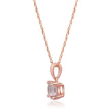 Savannah 10K Rose Gold Round-Cut Morganite Pendant