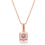Savannah 10K Rose Gold Round-Cut Morganite Pendant