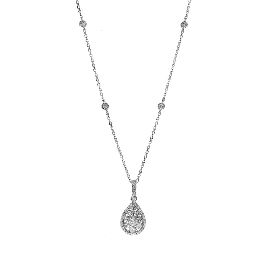 Florence 14K White Gold Round-Cut White Diamond Pendant