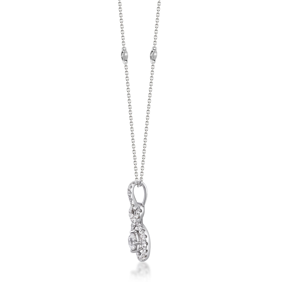 Caroline 14K White Gold Round-Cut White Diamond Pendant