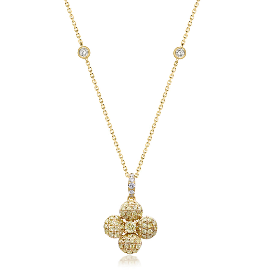 Isabel 14K Yellow Gold Round-Cut Yellow Diamond Pendant