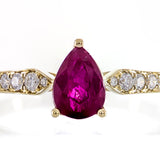 Calliope 10K Yellow Gold Pear-Cut  Mozambique Ruby Ring