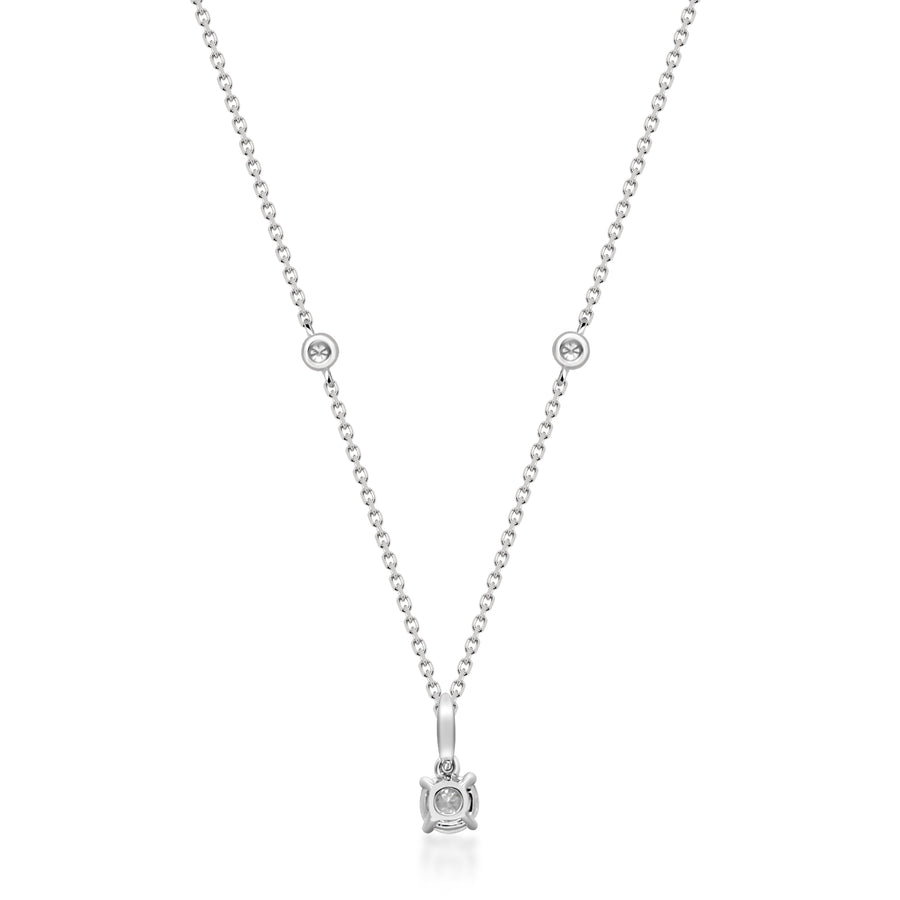 Ashley 18K White Gold Round-Cut White Diamond Pendant