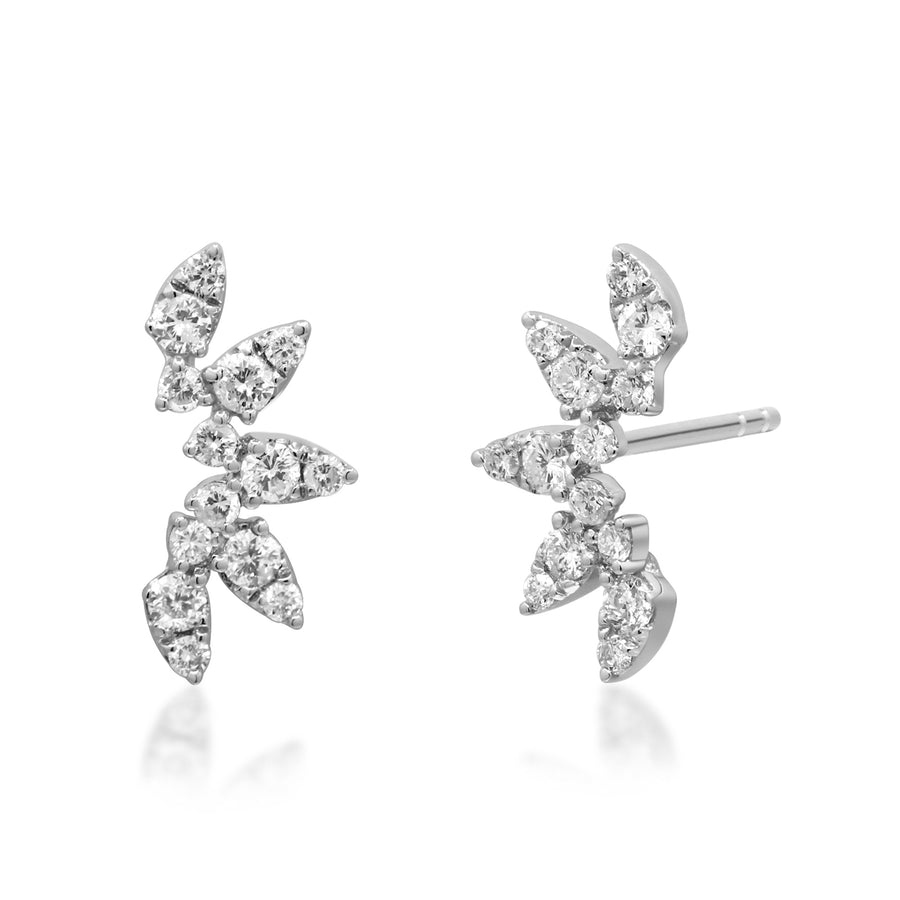 Eleanor 14K White Gold Round-Cut White Diamond Earrings