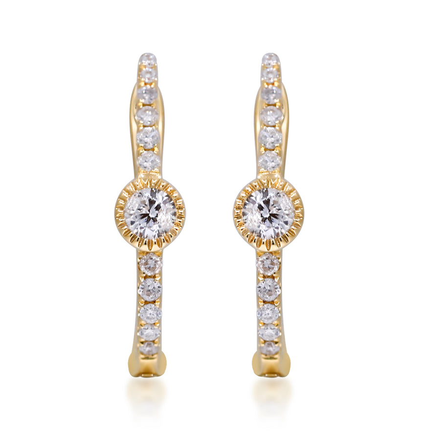 Scarlett 14K Yellow Gold Round-Cut White Diamond Earring