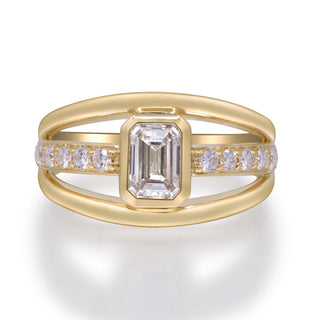 14K Yellow Gold Emerald-Cut LAB Grown Diamond Ring