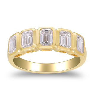 14K Yellow Gold Emerald-Cut LAB Grown Diamond Ring