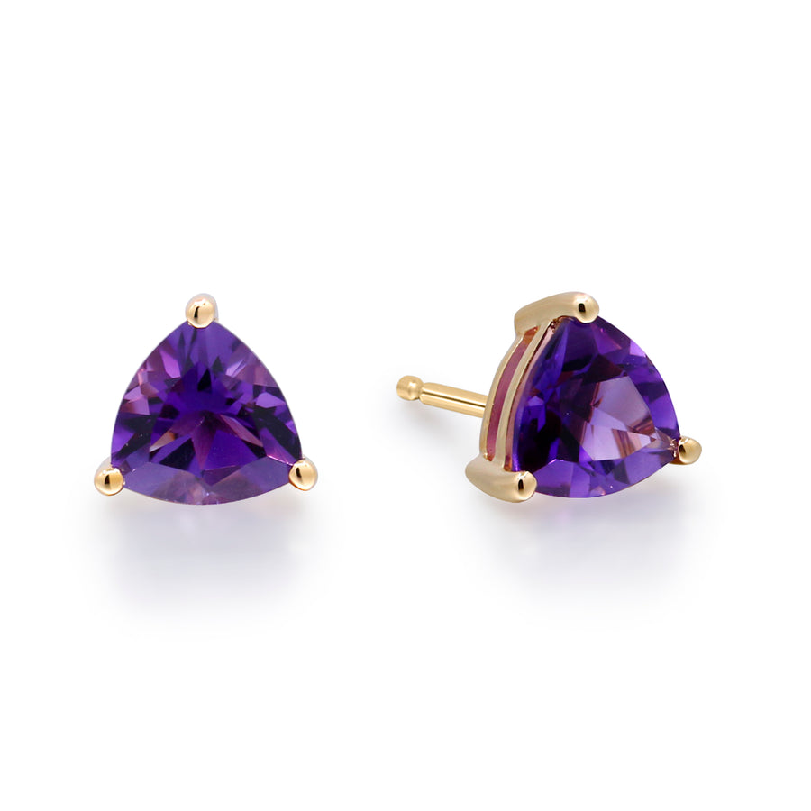 Brookes 14K Yellow Gold Trillion-Cut Brazilian Amethyst Earring