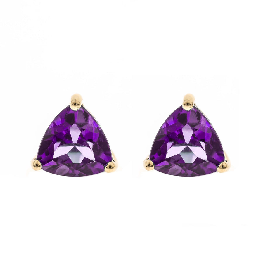 Brookes 14K Yellow Gold Trillion-Cut Brazilian Amethyst Earring