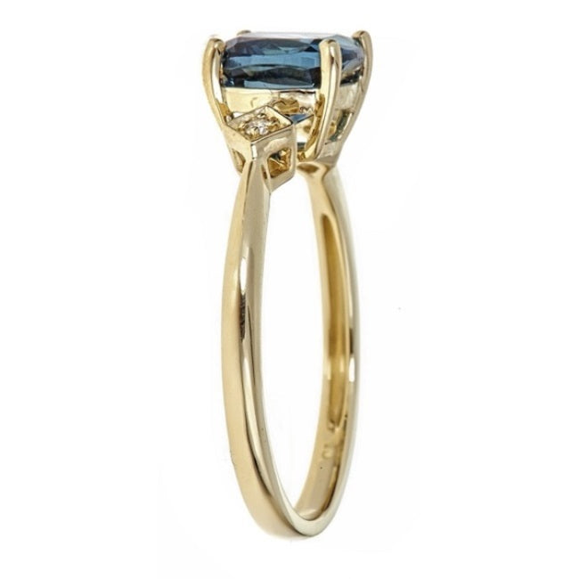 Emersyn 10K Yellow Gold Cushion-Cut Brazilian London Blue Topaz Ring