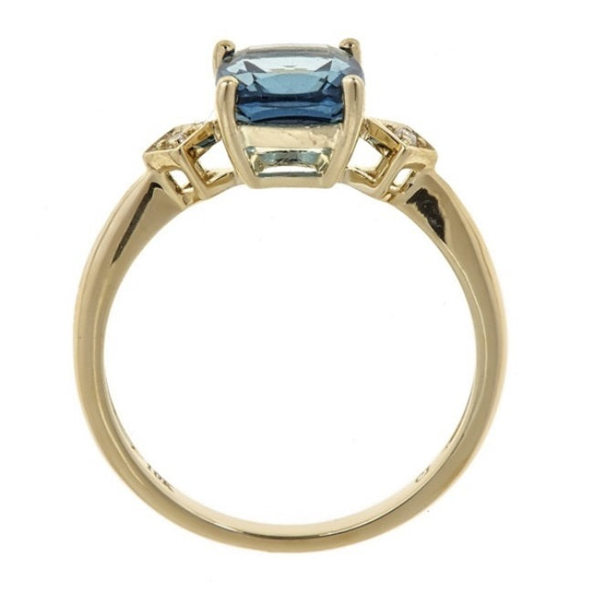 Emersyn 10K Yellow Gold Cushion-Cut Brazilian London Blue Topaz Ring