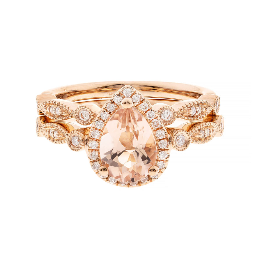 Gabriella 14K Rose Gold Pear-Cut Madagascar Morganite Ring