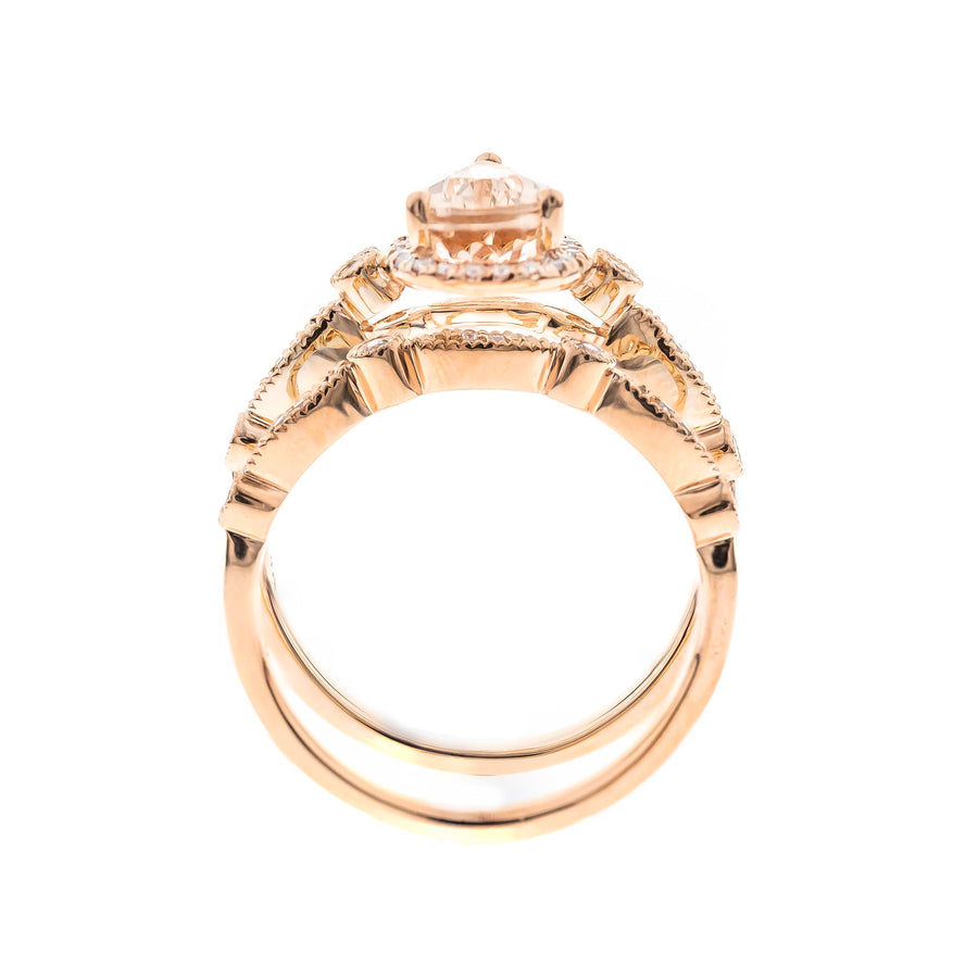 Gabriella 14K Rose Gold Pear-Cut Madagascar Morganite Ring