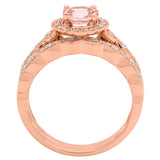 Elora 14K Rose Gold Round-Cut Madagascar Morganite Ring