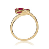 Frances 10K Yellow Gold Pear-Cut Mozambique Ruby Ring