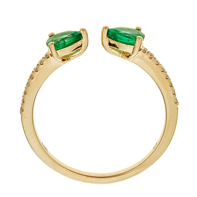 Celeste 14K Yellow Gold Pear-Cut Emerald Ring